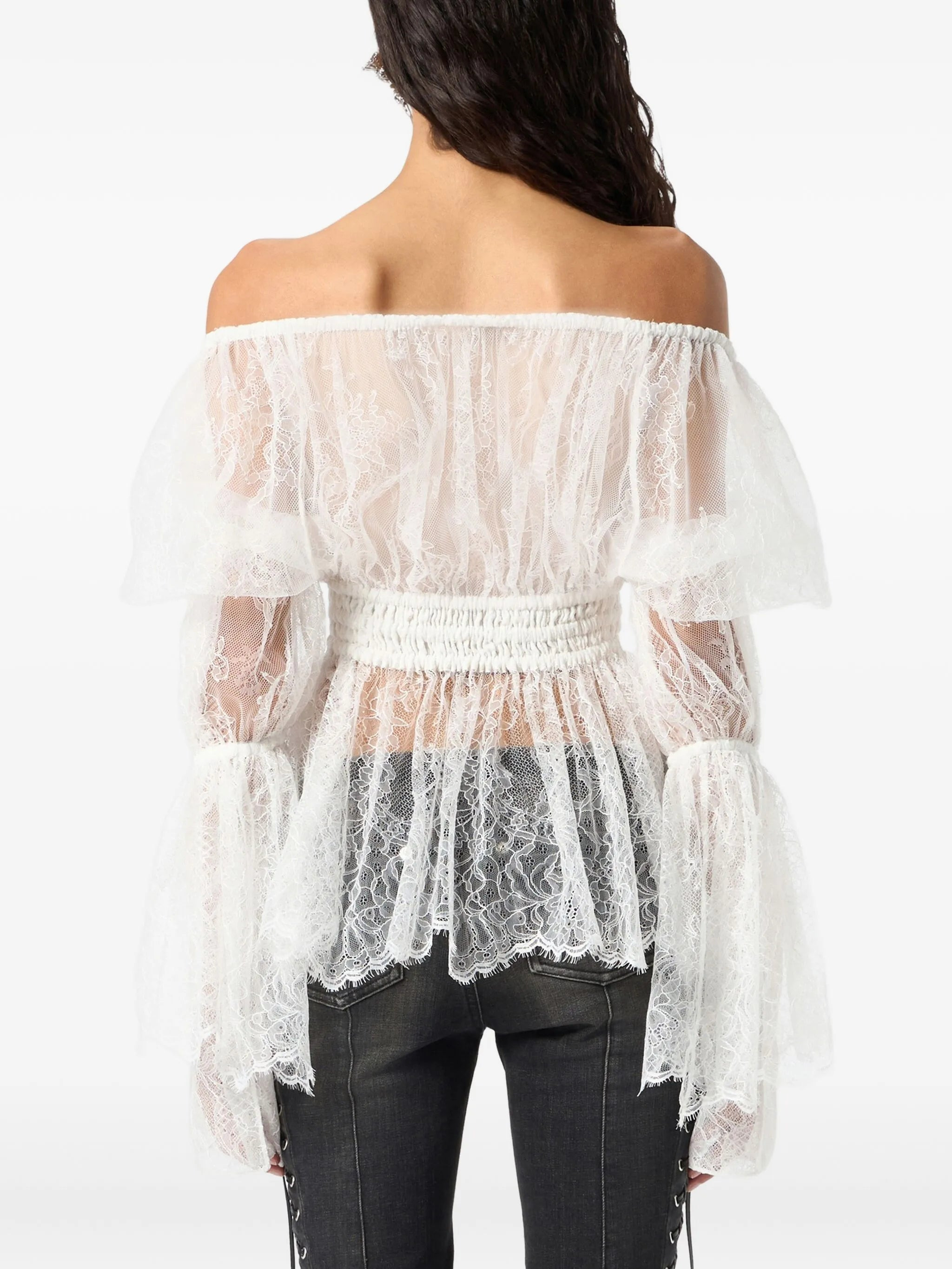 Blumarine Off-shoulder Lace Blouse - 3