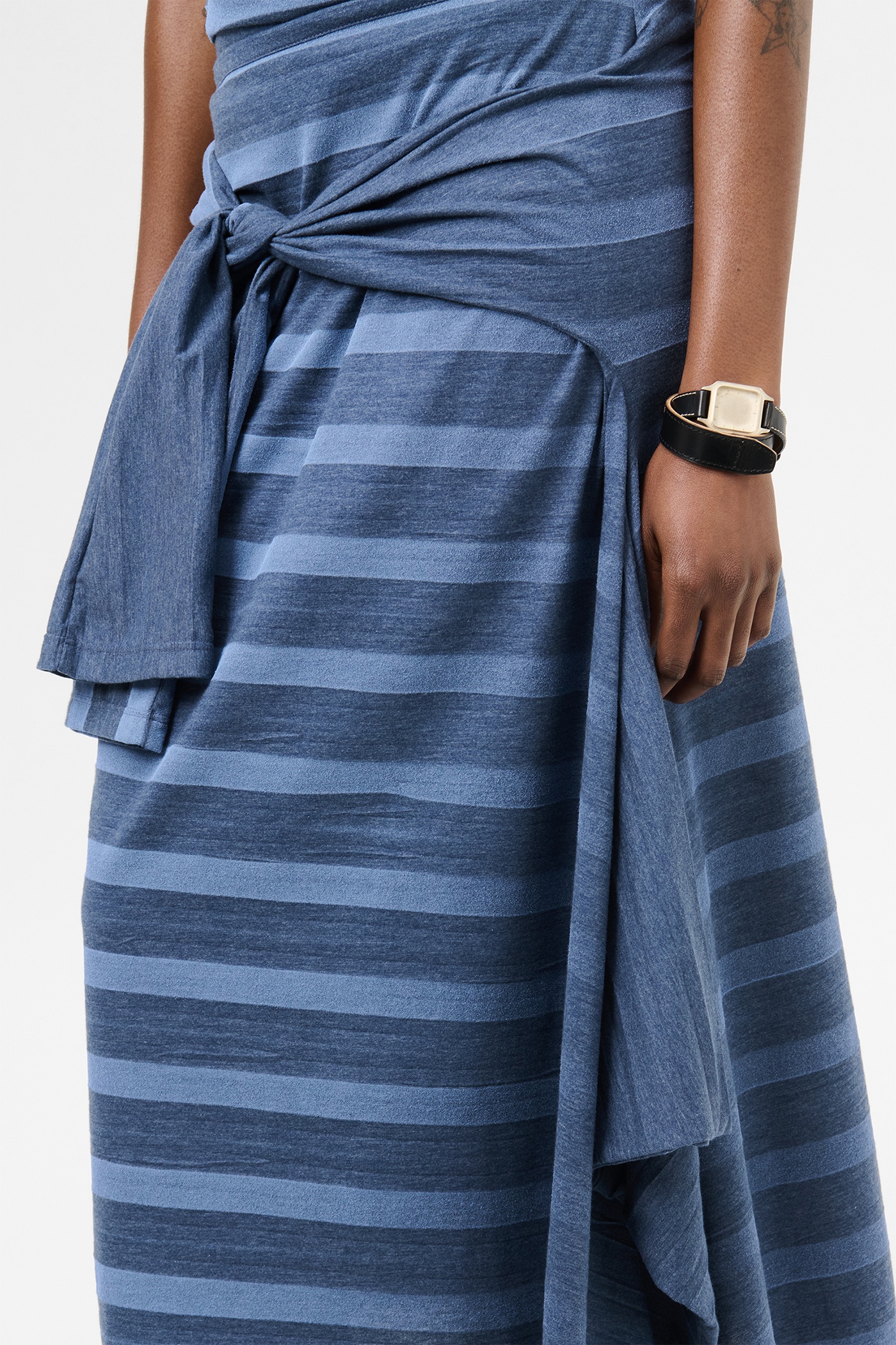 Sash Skirt 70S Jersey Wave Plisse - 5