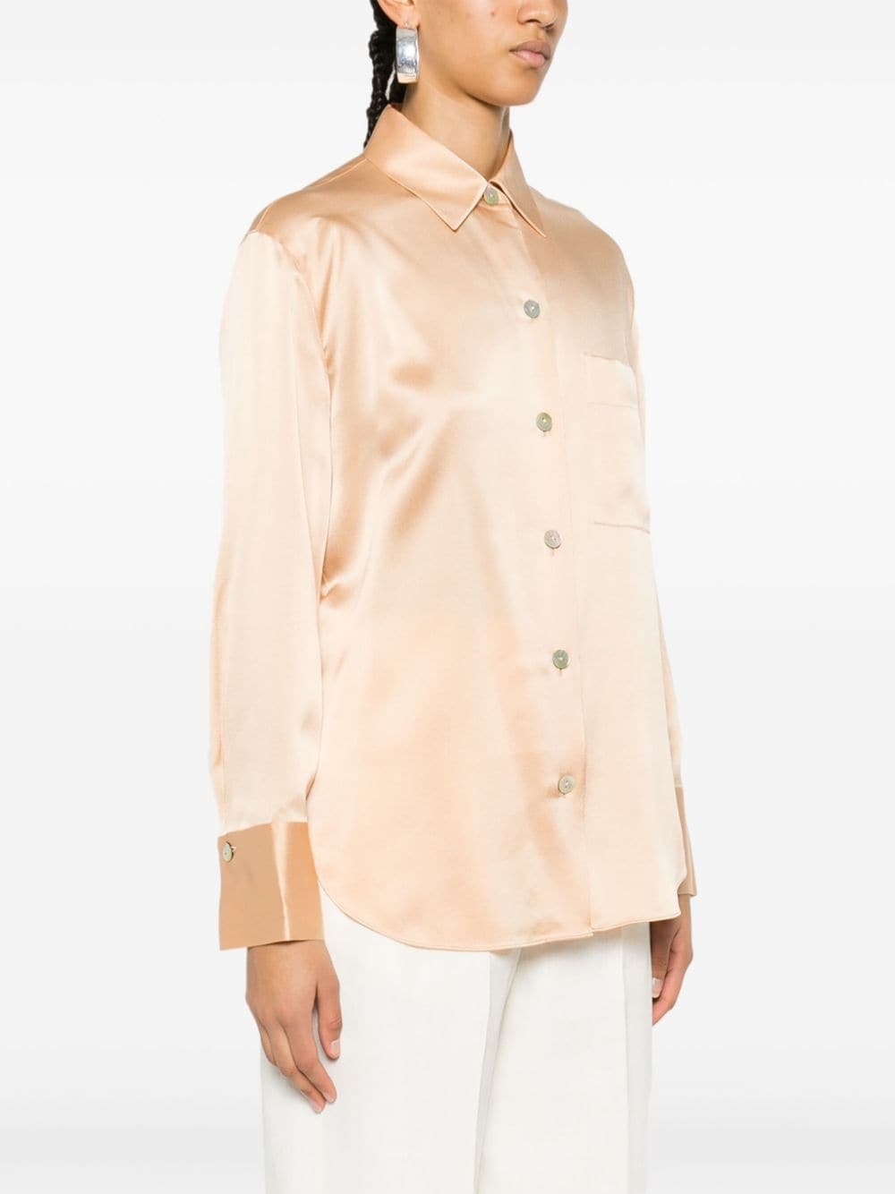 long-sleeve silk shirt - 3