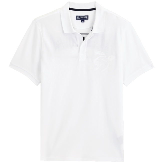 Men Cotton Pique Polo Shirt Solid - 1