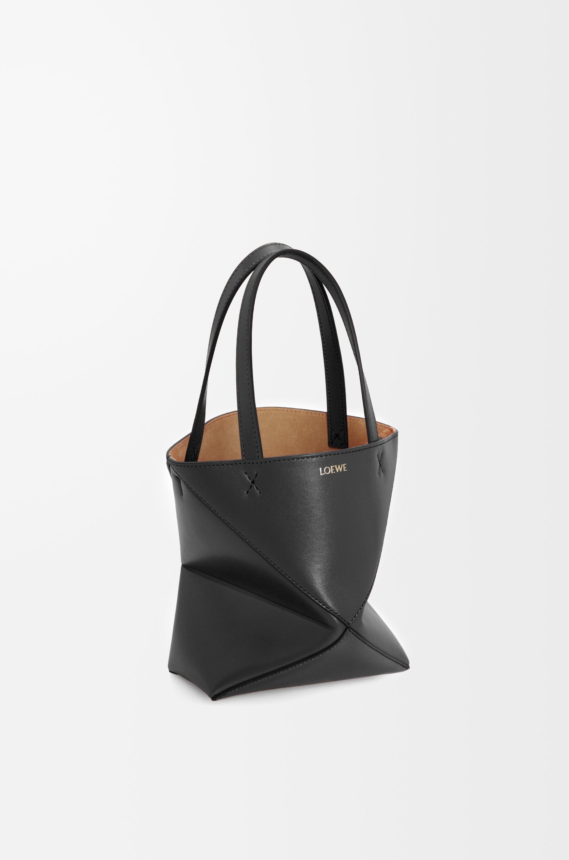 Mini Puzzle Fold Tote in shiny calfskin - 4