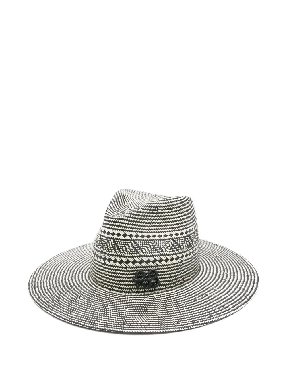 patterned logo-detail hat - 1