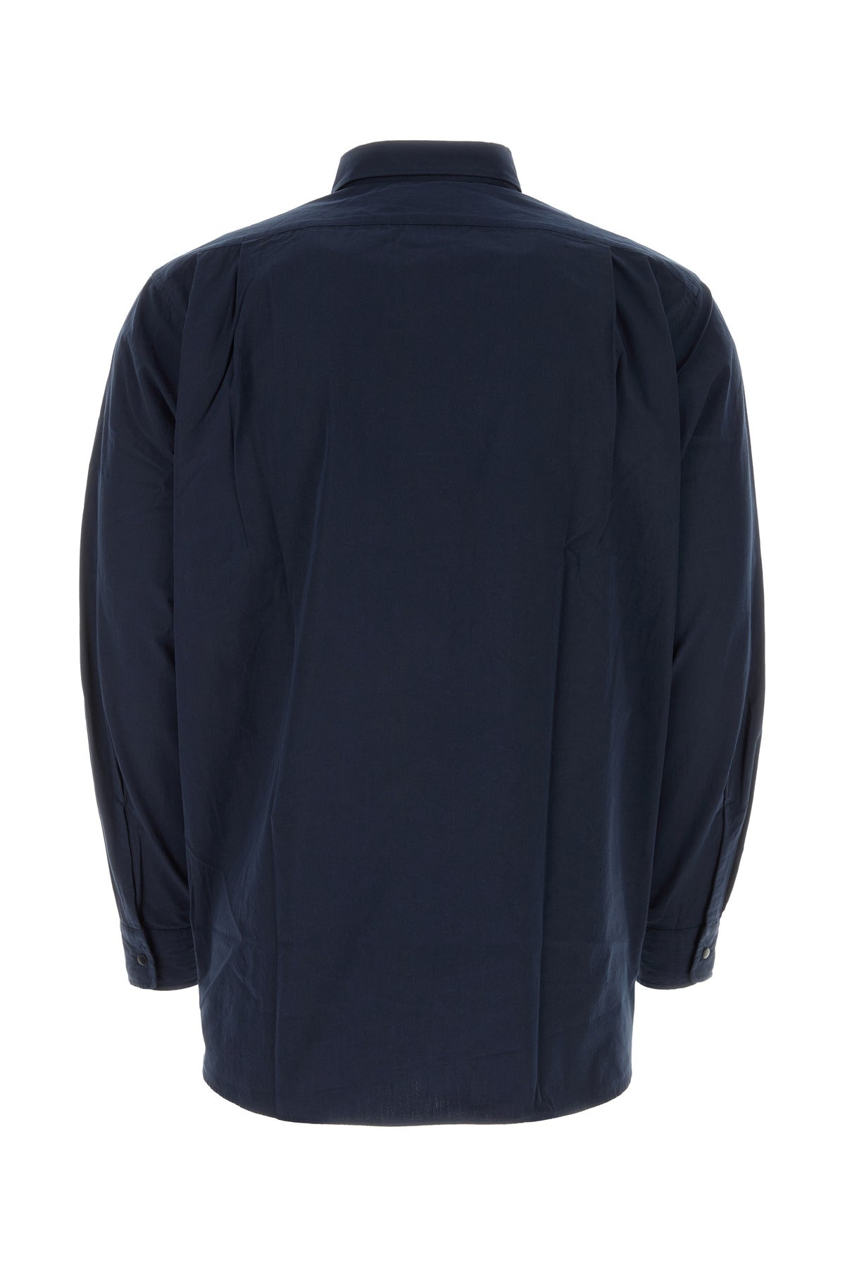 Dark blue cotton blend shirt - 2