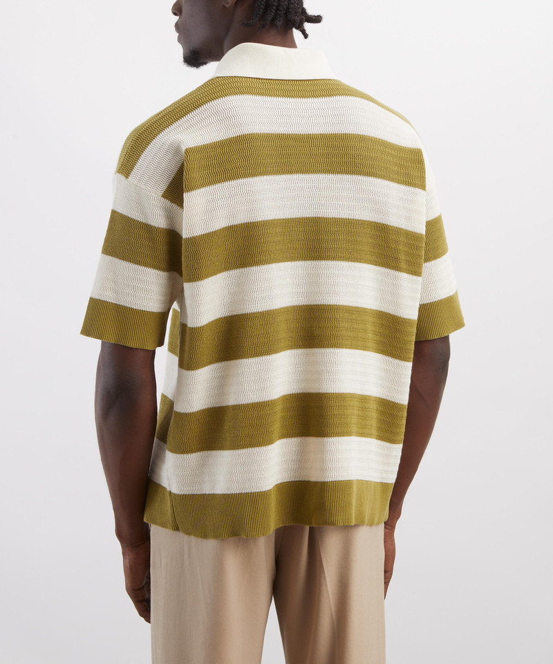 Cream-Matcha Cotton Polo 4