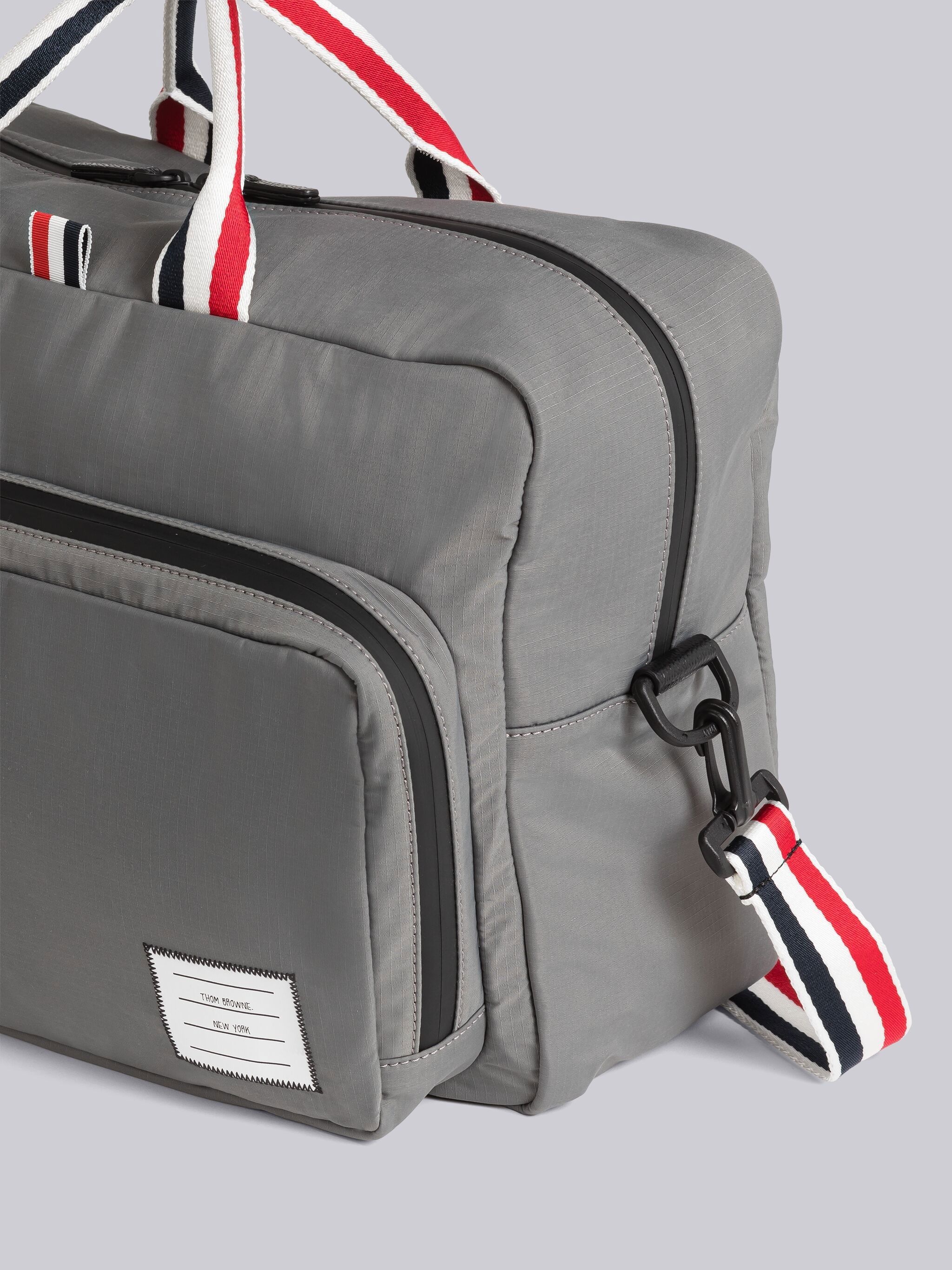 RWB-stripe square duffle bag - 2