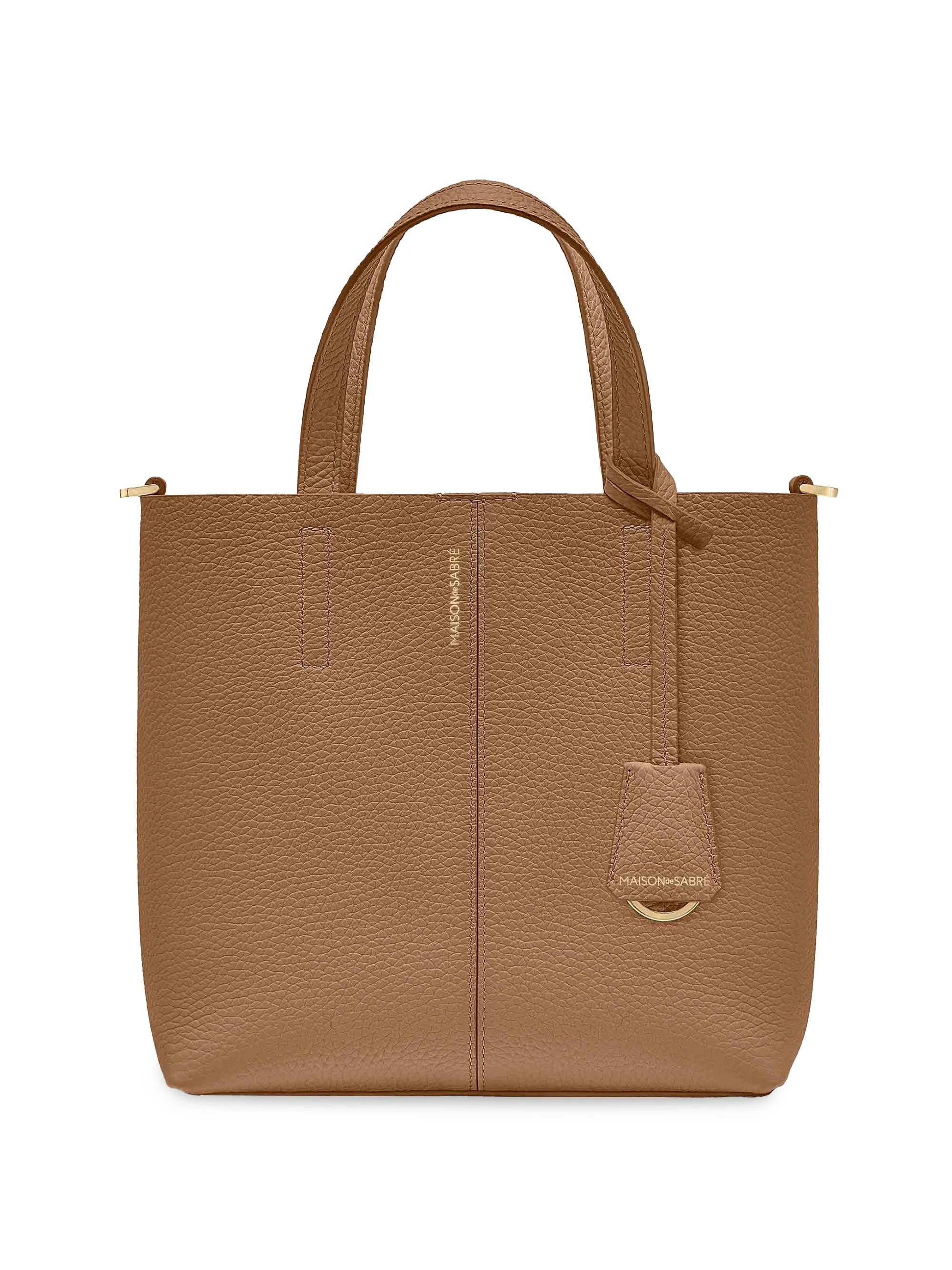 Women's Small Leather Soft Tote Bag - Sandstone Manhattan - 1