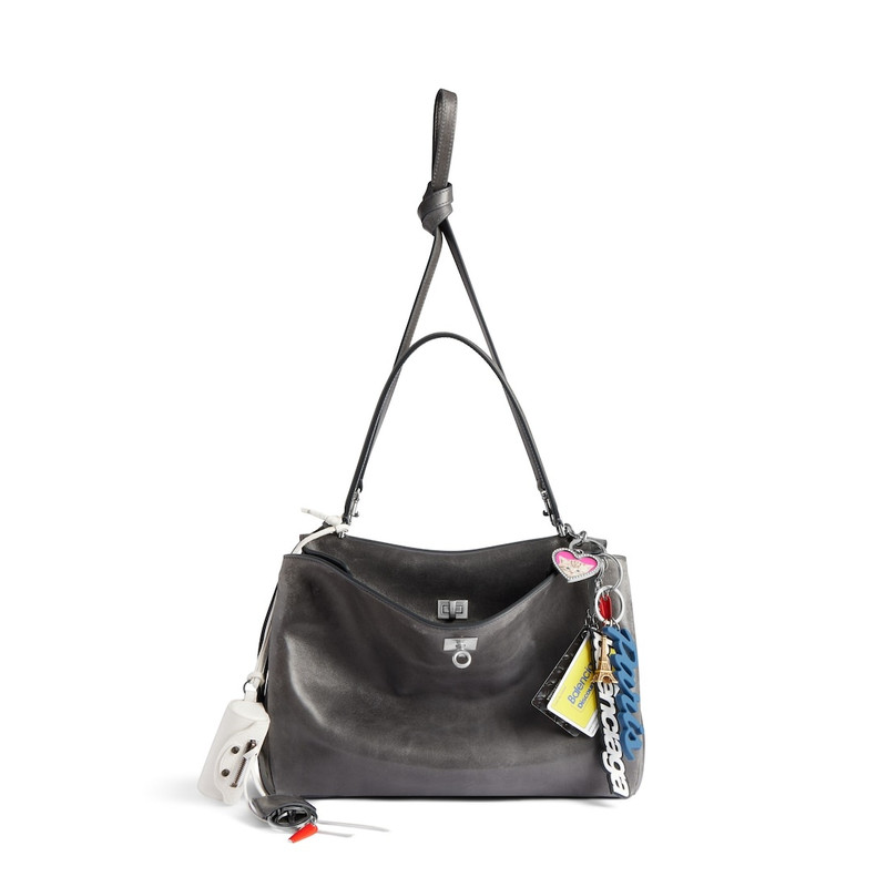 Women's Rodeo Handbag Medium With Charms in Grey 4