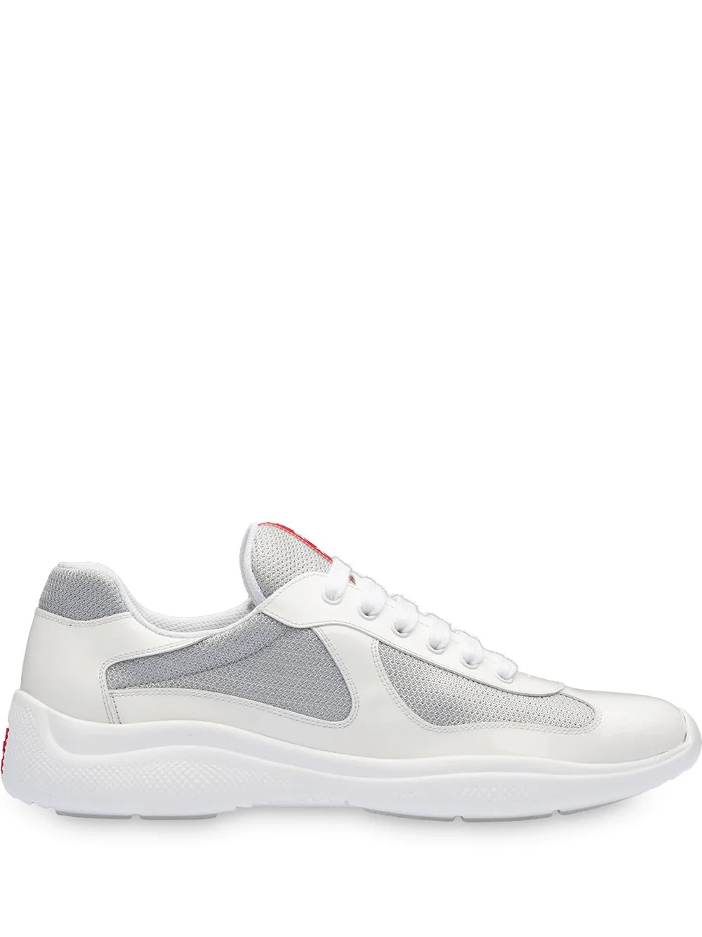 Leather and technical fabric sneakers - 1