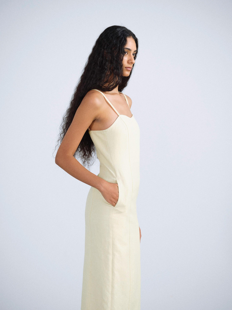 WOOL COTTON LINEN OX CAMISOLE DRESS 3