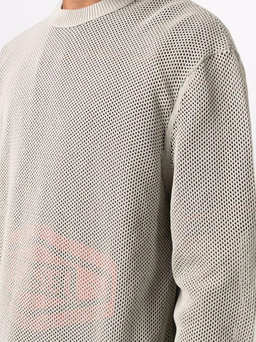 mesh-overlay logo sweatshirt - 5