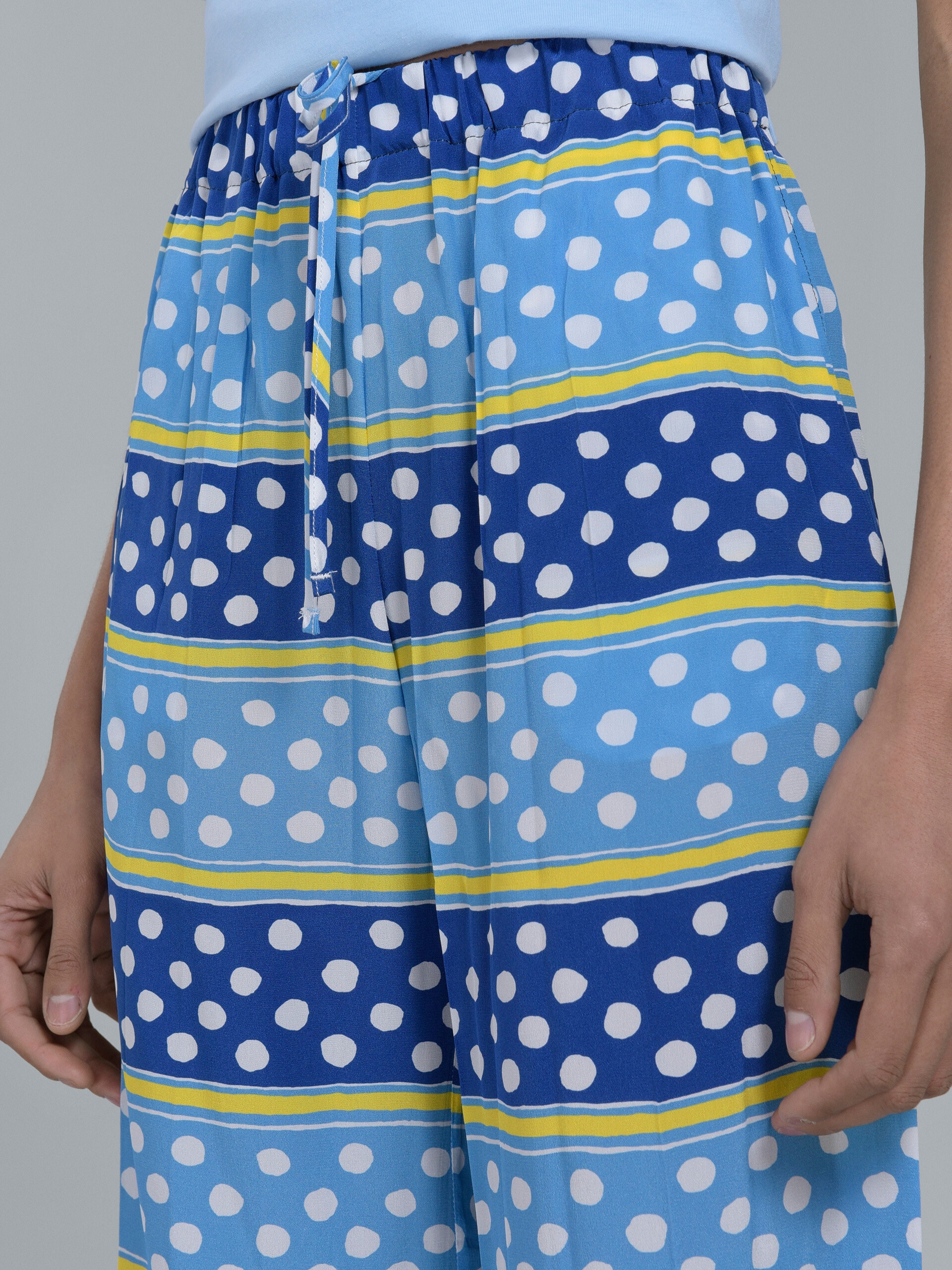 DOT & STRIPE SILK TROUSERS - 4