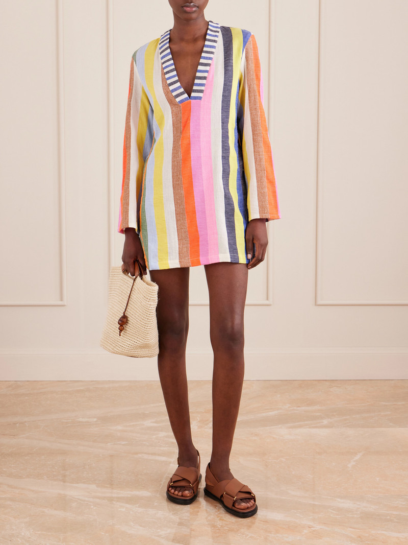 lemlem Raey Striped Cotton -blend Mini Dress outlook