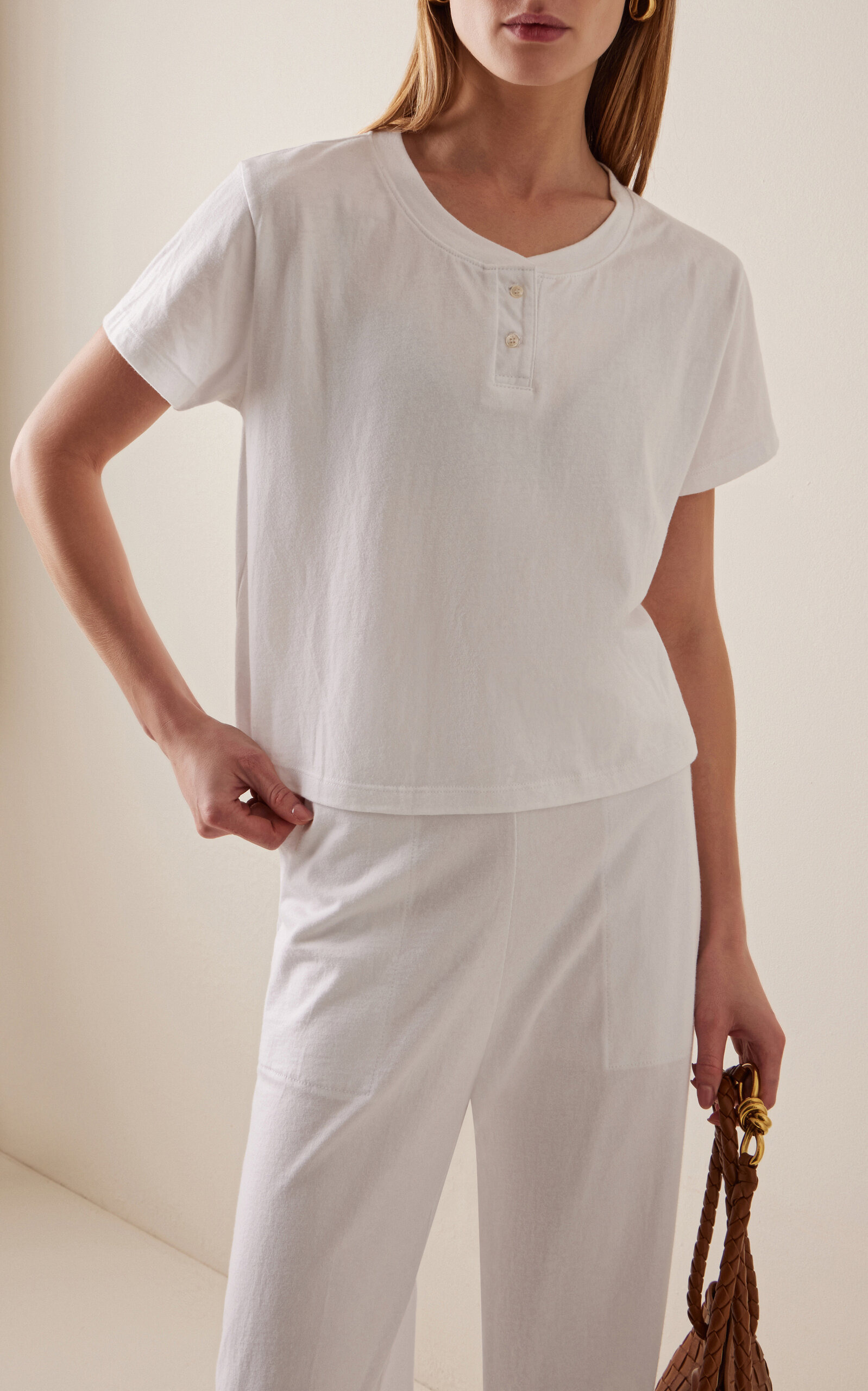 Margo Cotton Henley Top white - 2