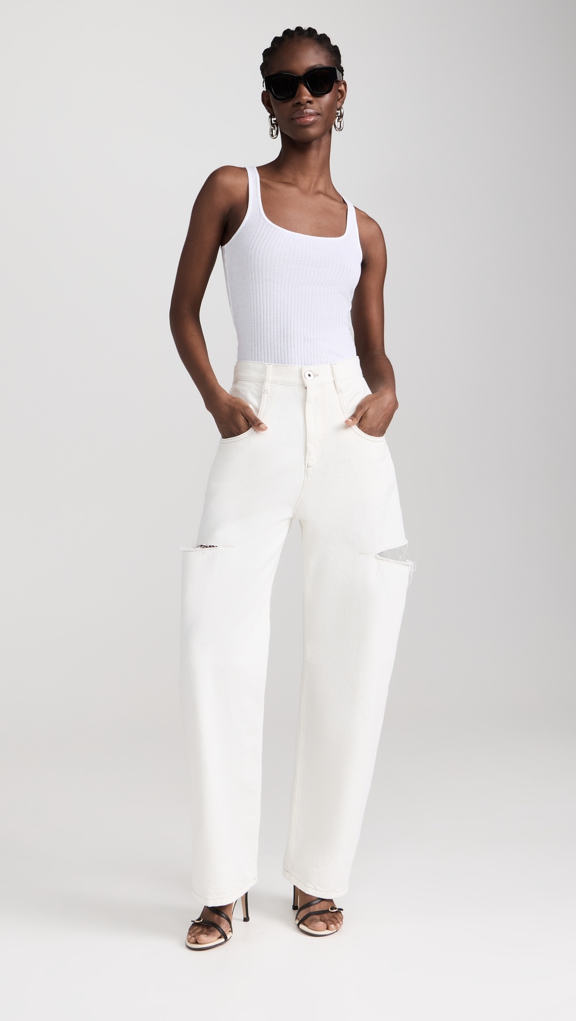 Denim Jeans with Slash Details - 4