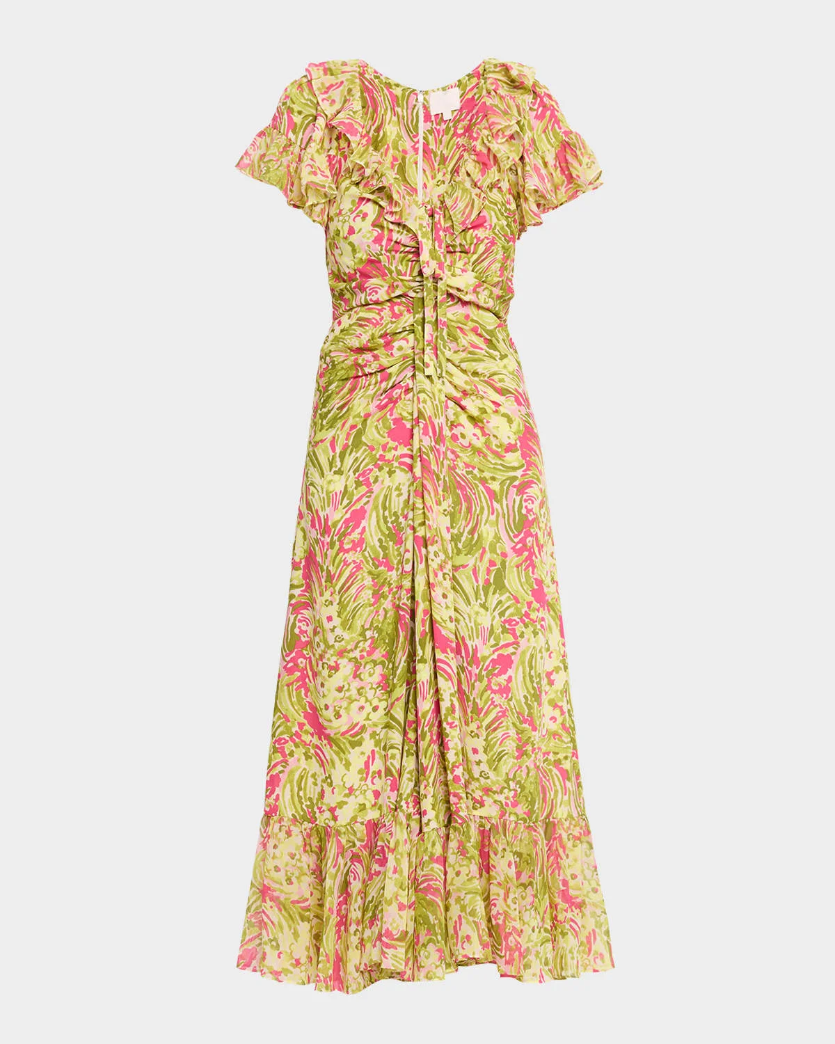 Ivey Daisy Swirl Midi Dress - 1