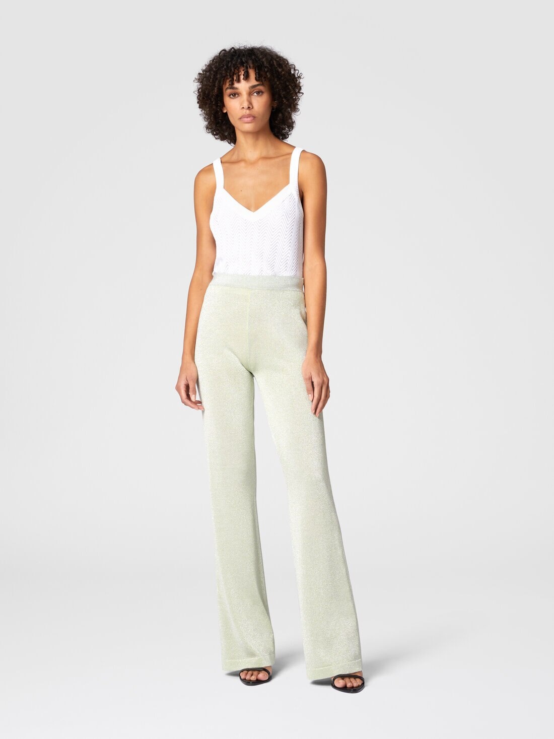 Straight trousers in lamé viscose - 2