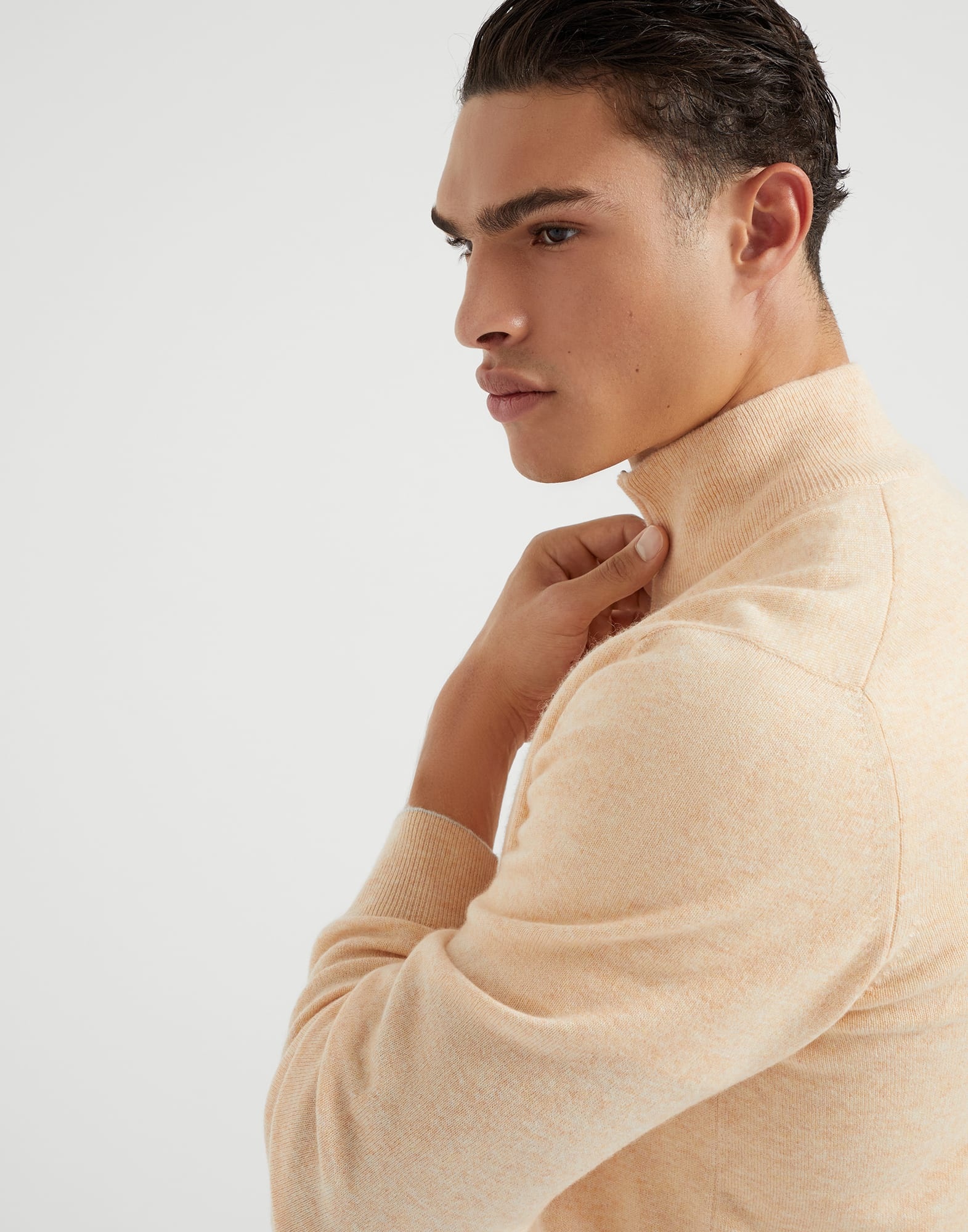 Cashmere turtleneck sweater with half zip - 3