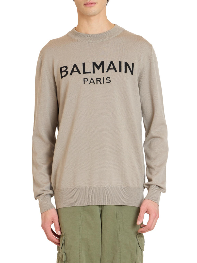 Men's Logo Merino Wool Sweater - Noir 3