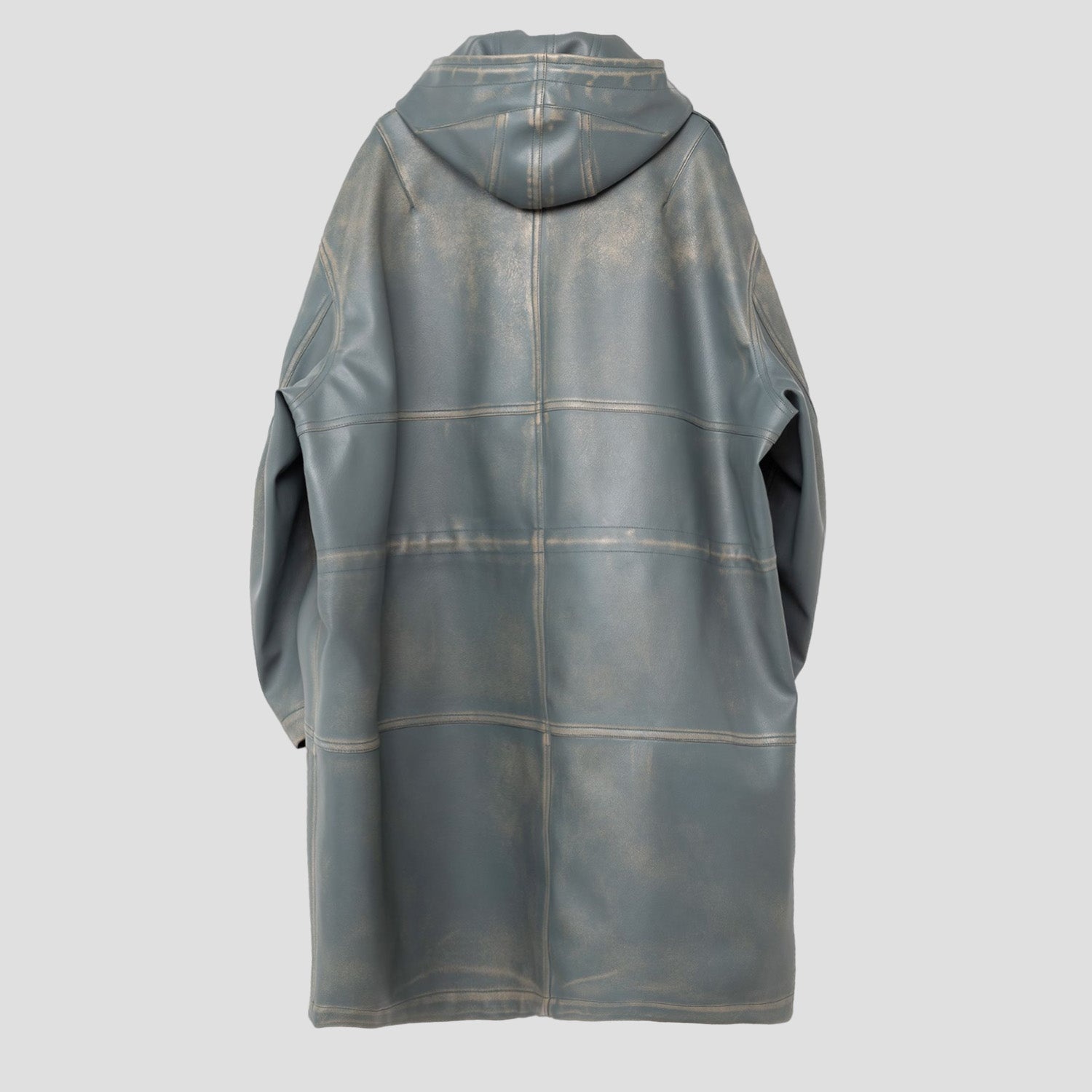 SYNTHETIC LEATHER HOODED COAT - 3