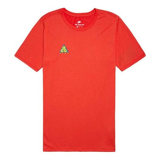 Men's Nike ACG Back Printing Short Sleeve Red T-Shirt AQ3951-634 - 1