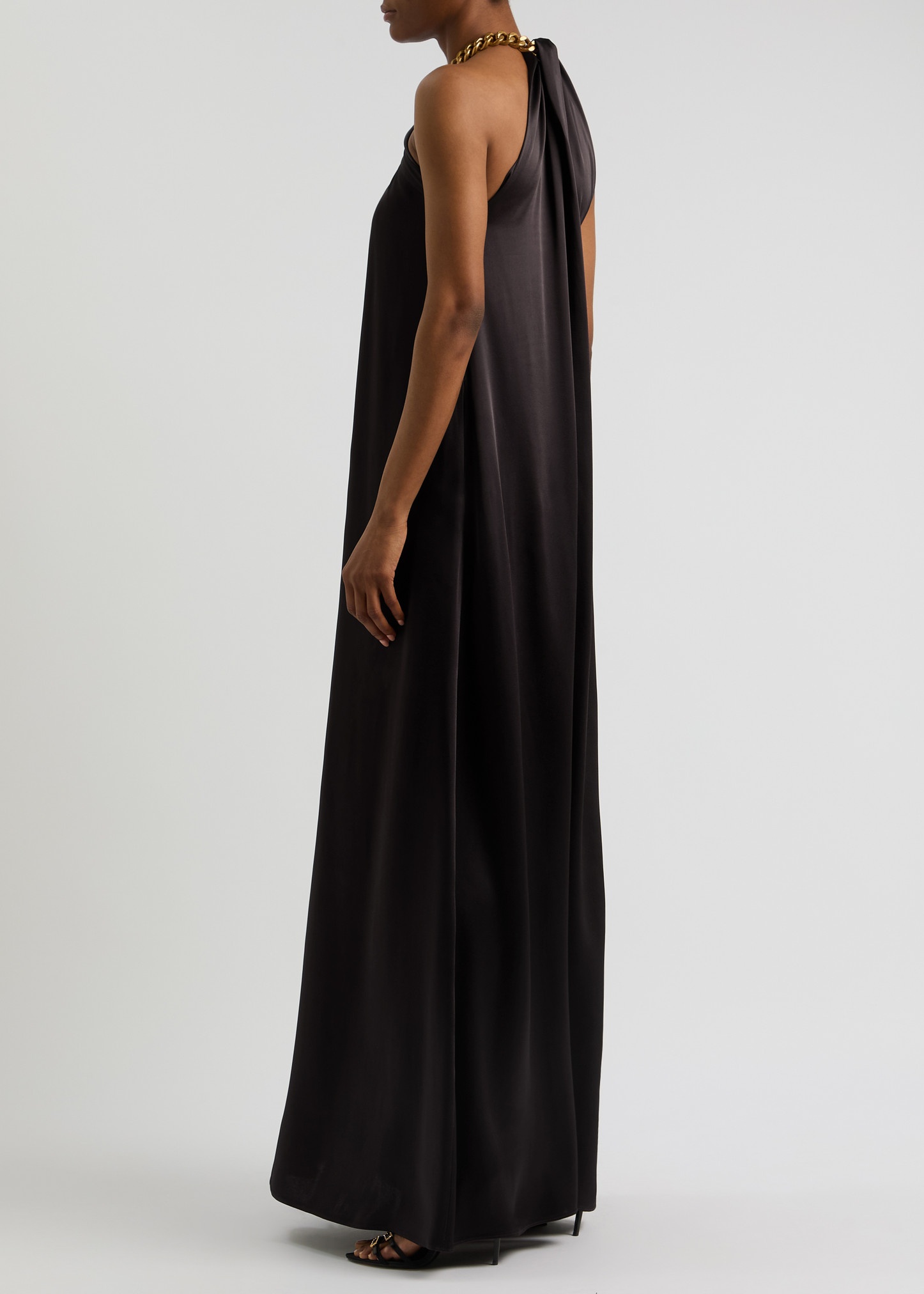 Chain-embellished satin gown - 3