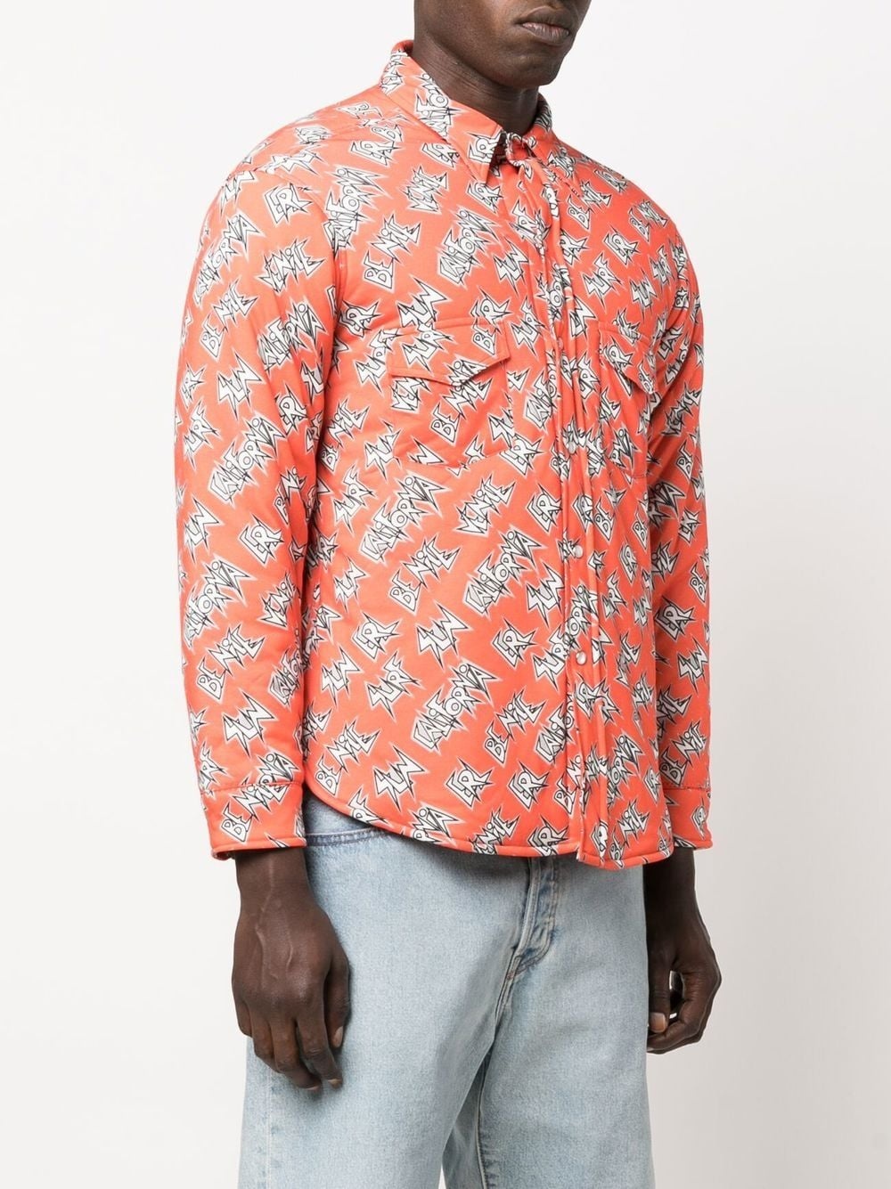 logo-print cotton shirt - 4