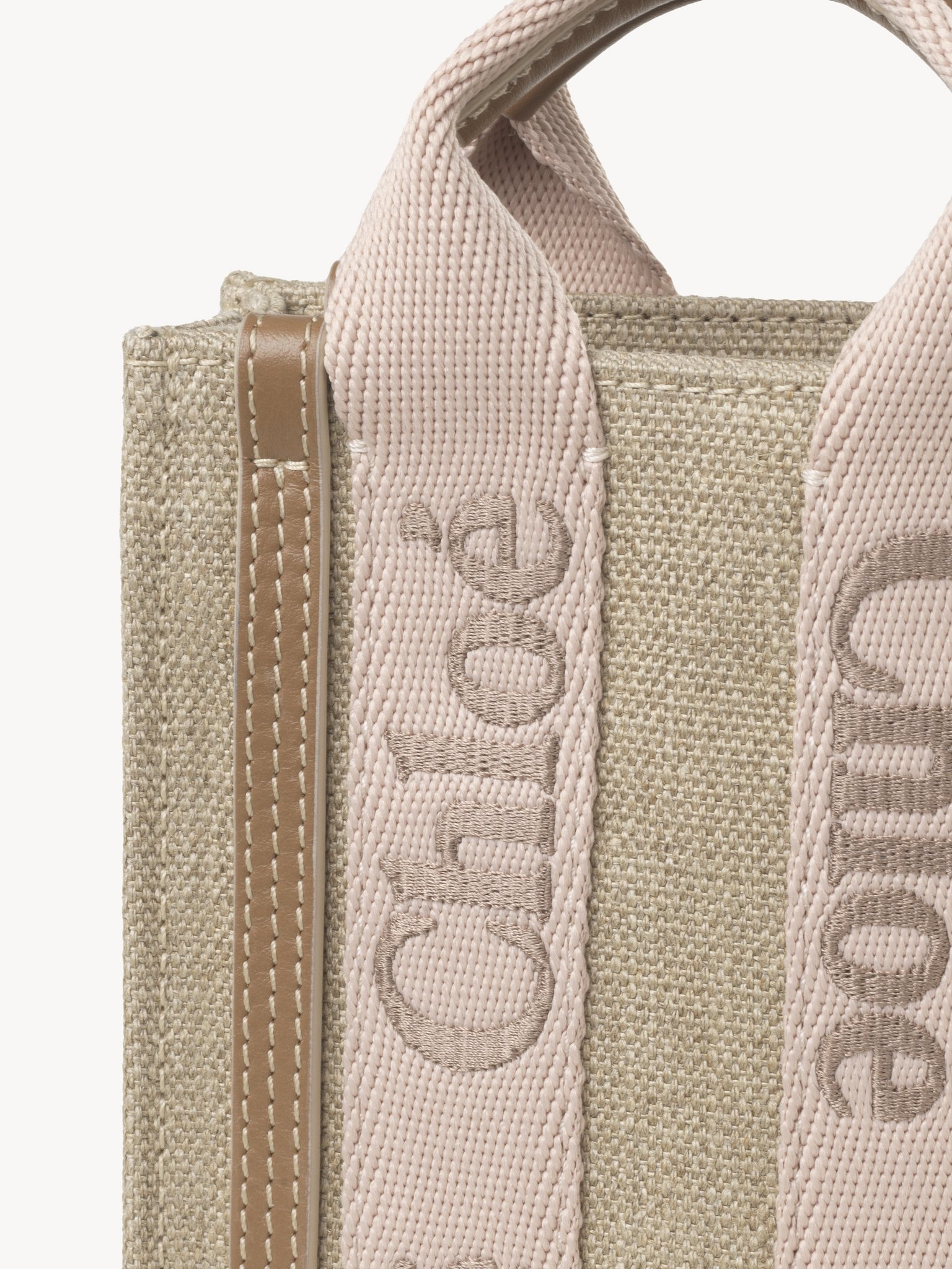 MINI WOODY NORTH SOUTH TOTE BAG IN LINEN - 5