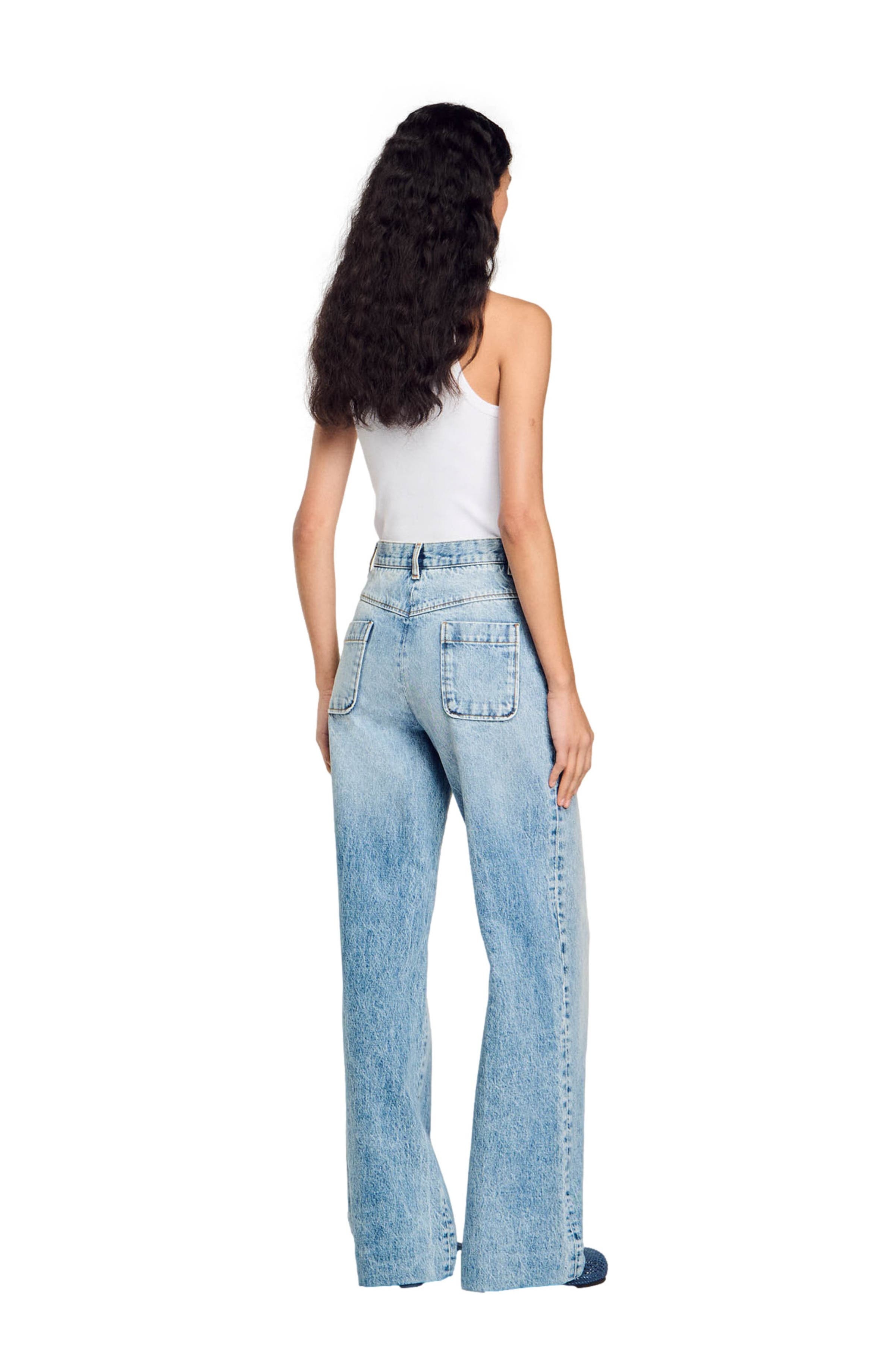 SANDRO High-rise jeans in Light Bu Jean at Nordstrom - 2
