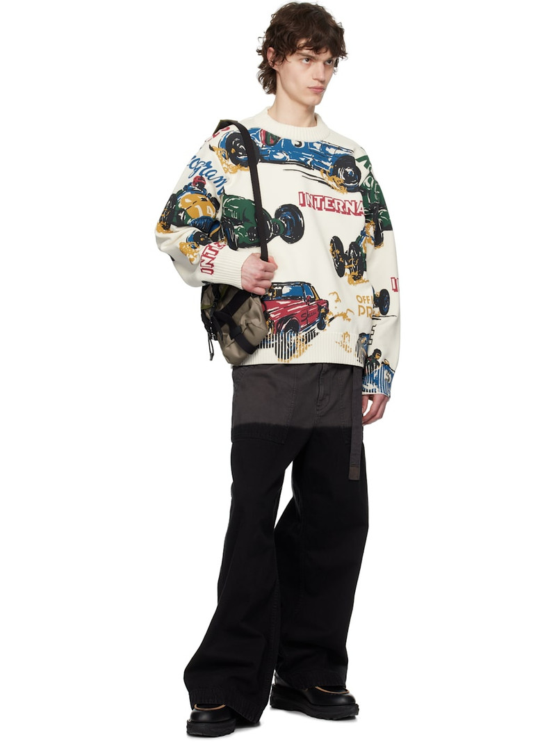 sacai Off-White Car Race Print Sweater outlook