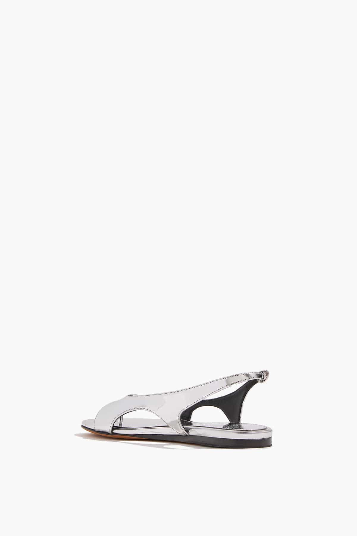 Slash Flat Thong Sandals in Silver - 3