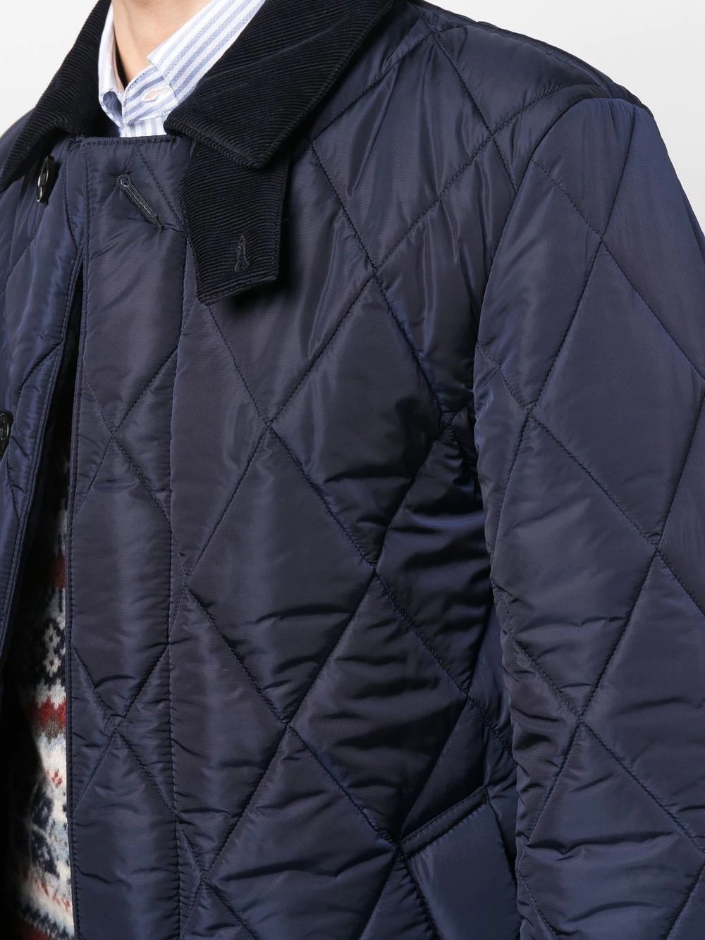 ANGLIA Navy Nylon Quitled Coat - 5