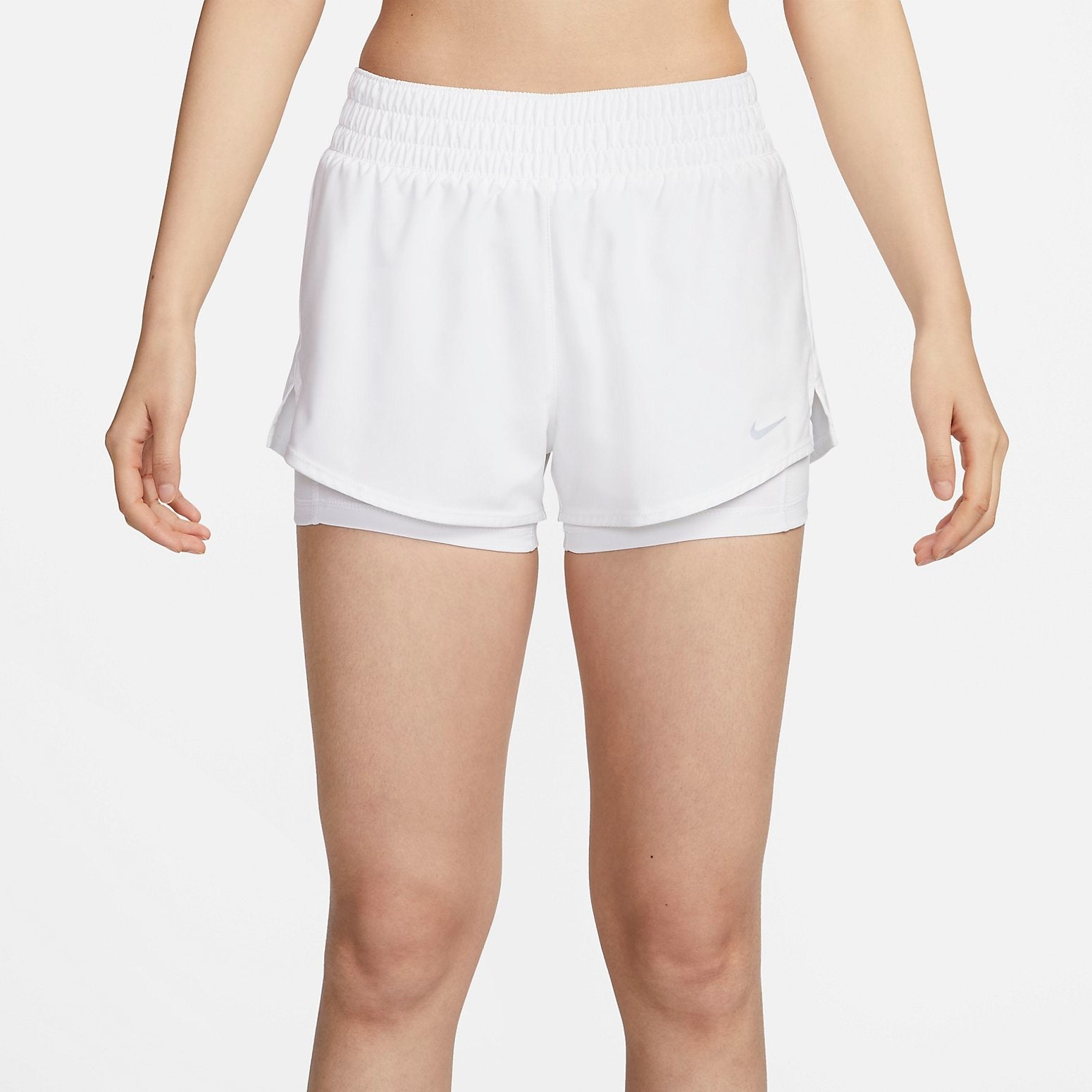 (WMNS) Nike Dri-FIT One Mid Rise 3" 2-in-1 Shorts 'White' DX6013-100 - 1