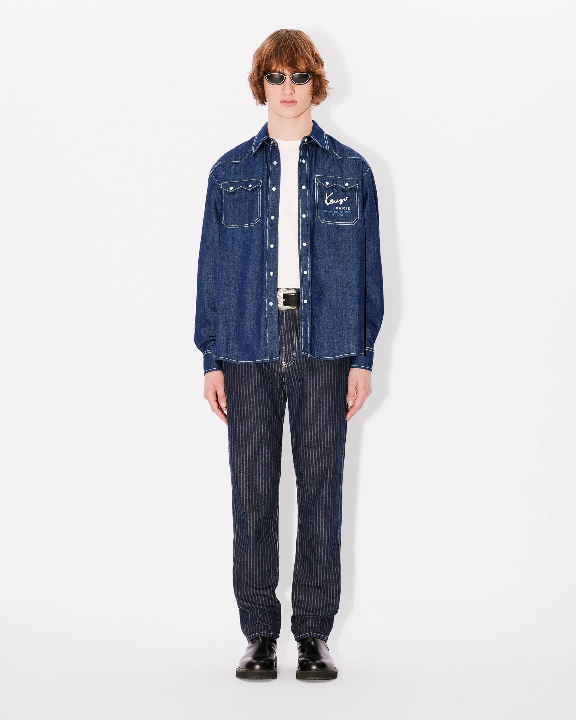 'KENZO Creations' embroidered western shirt in japanese denim - 5