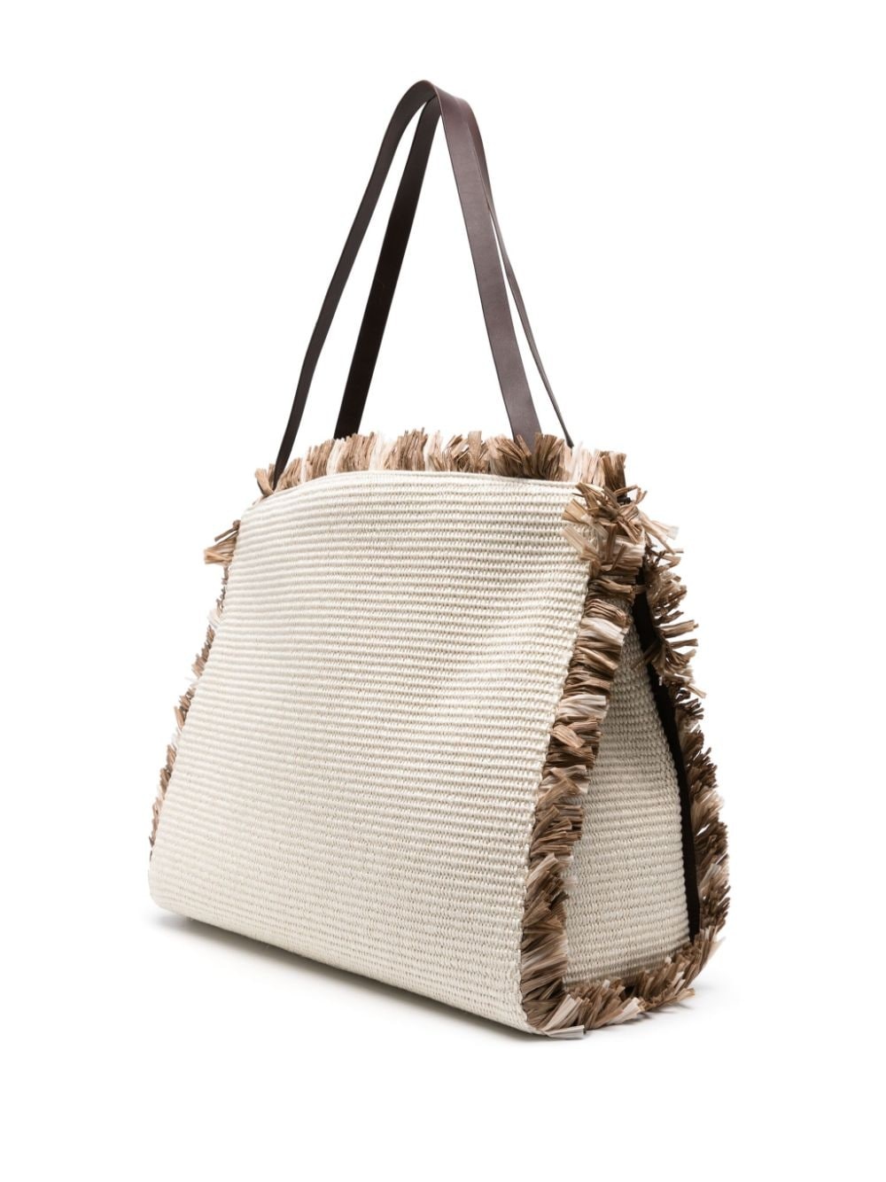 logo-appliquÃ© frayed tote bag - 6