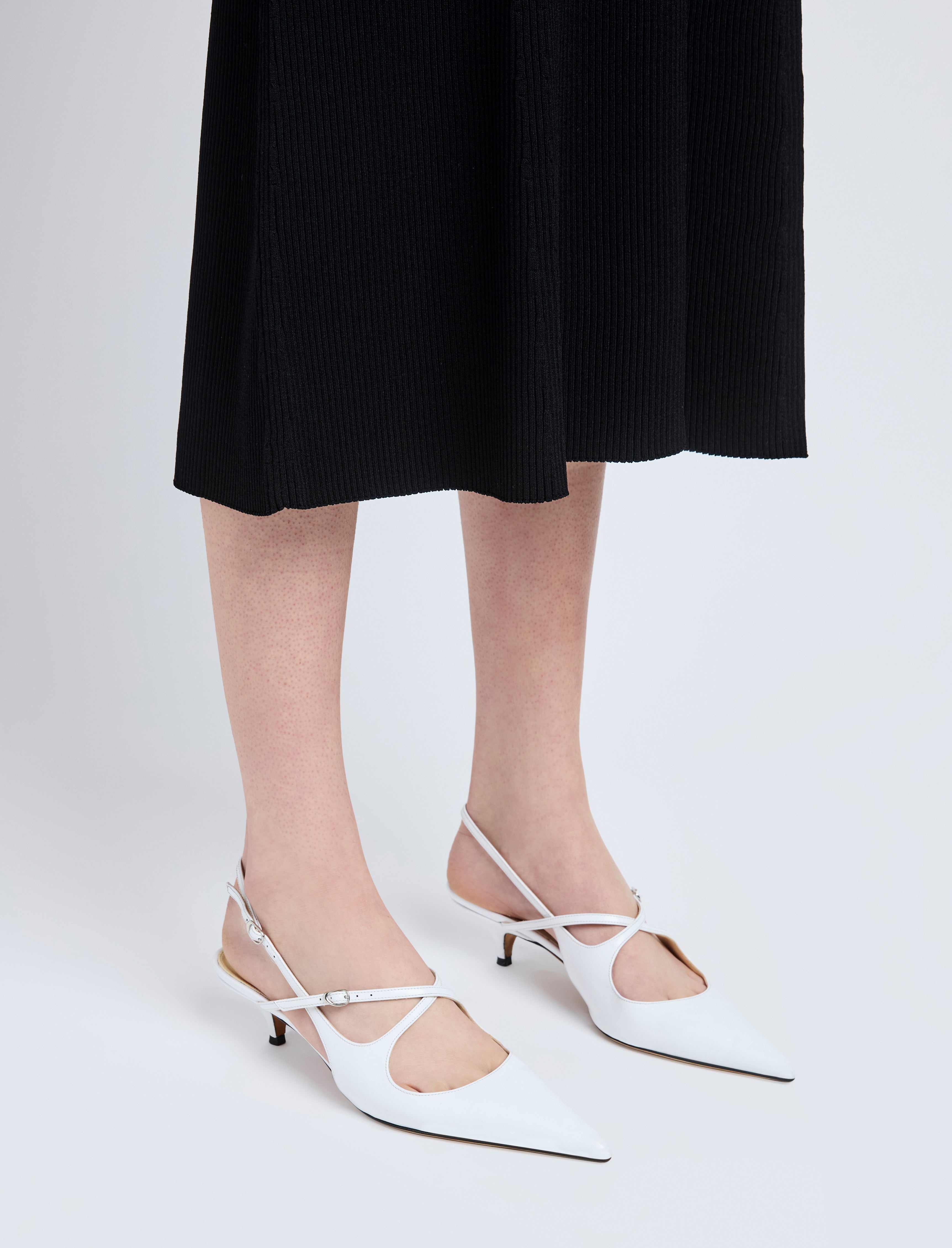 Slash Crossover Slingback Pumps in Spazzolato Leather - 5