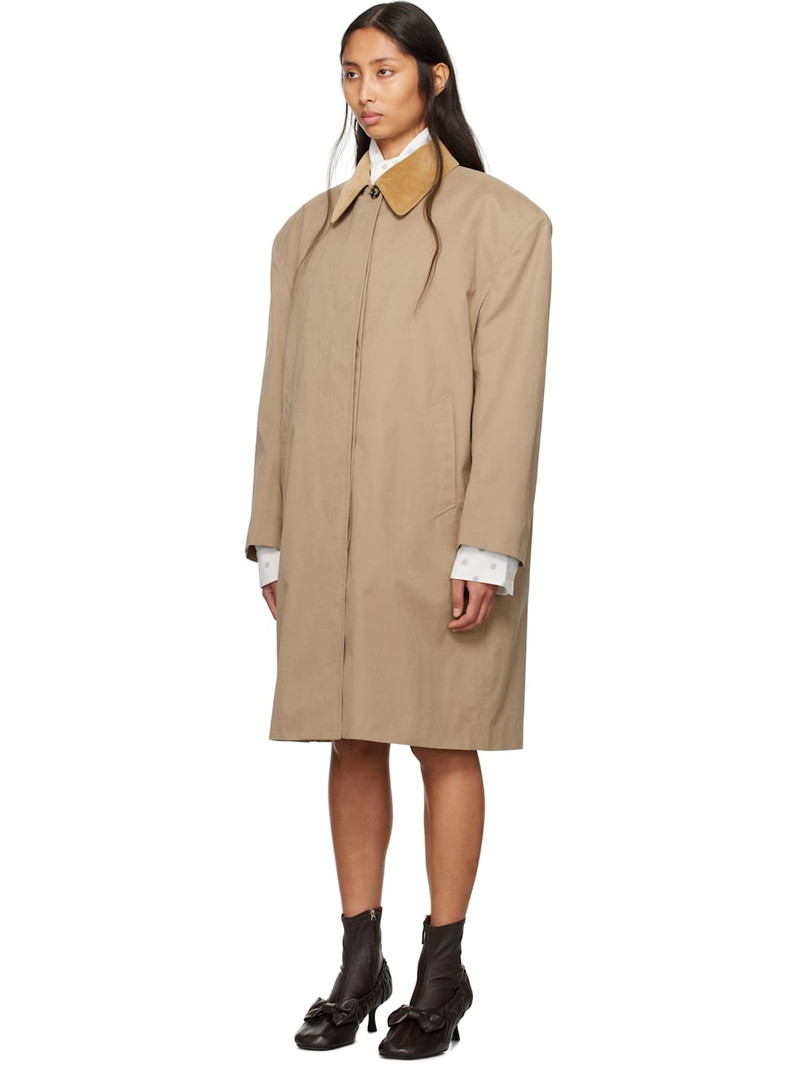 Meryll Rogge Beige Cotton Coating Mac Coat outlook