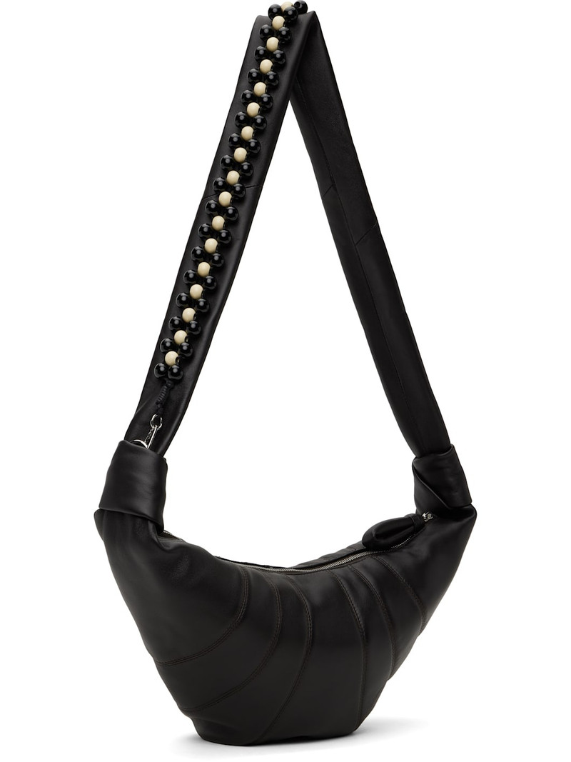 Brown Pearls Medium Croissant Bag 3