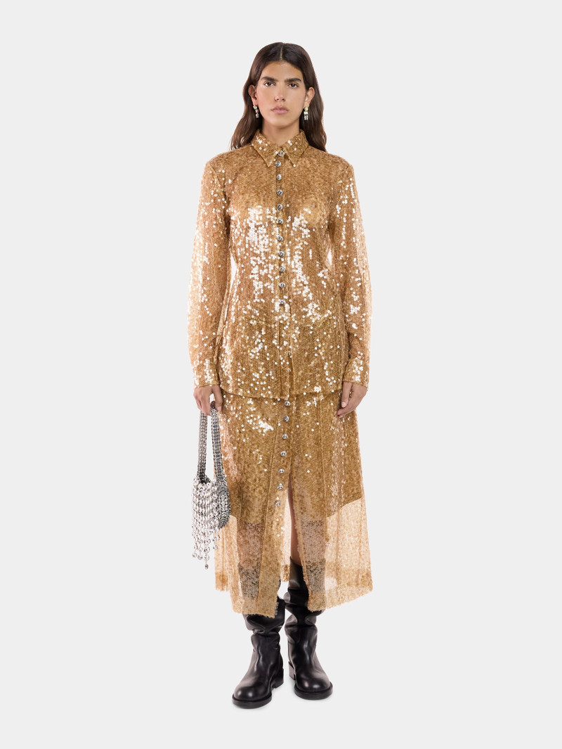 rabanne LONG SEQUIN-EMBROIDERED SKIRT outlook
