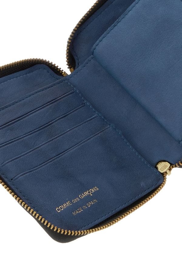 Blue leather wallet - 4