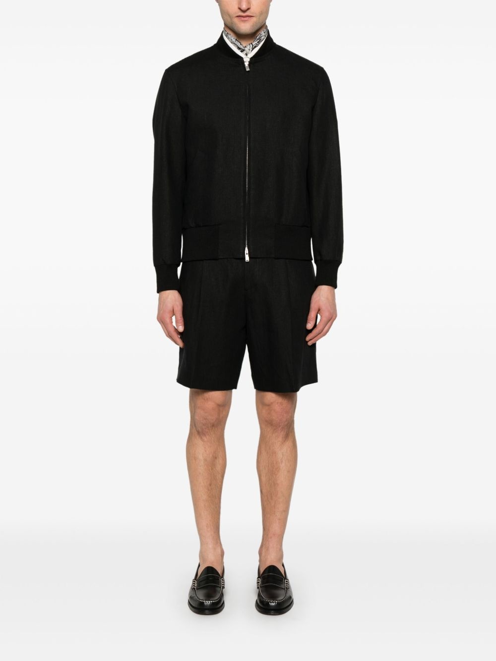 linen bomber jacket - 2