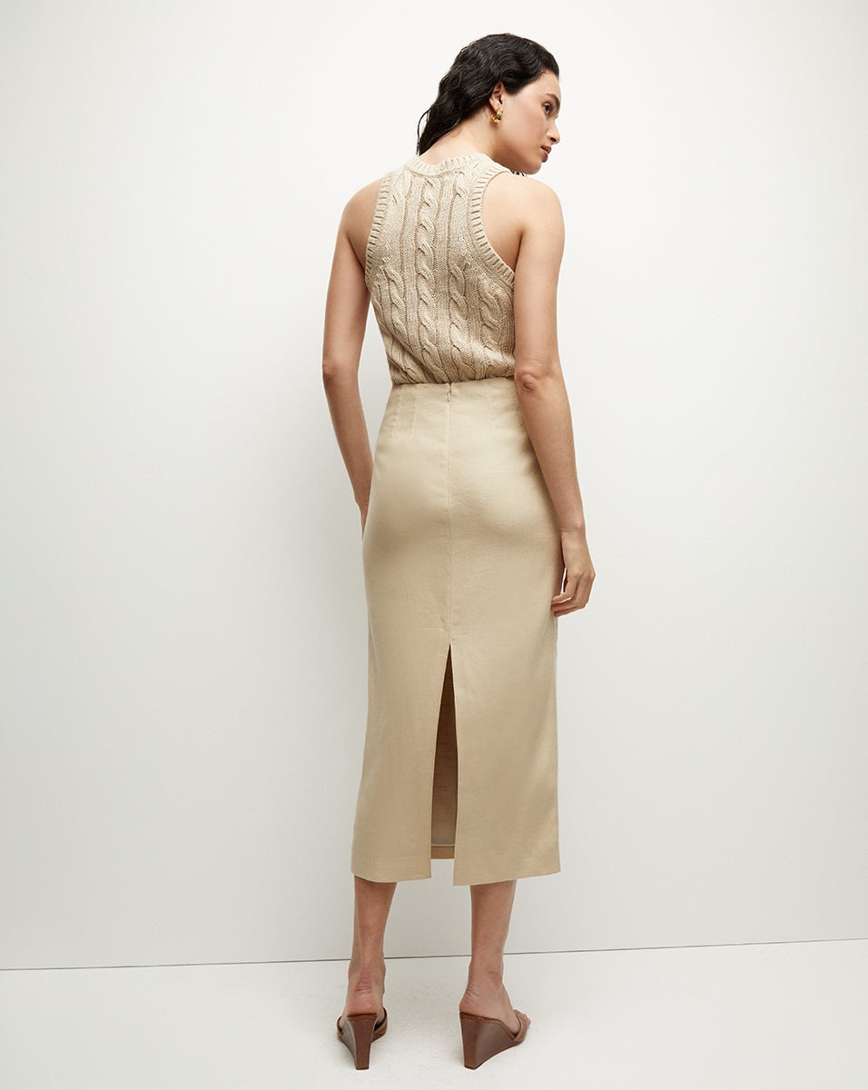KIMPTON STRETCH-LINEN SKIRT - 6