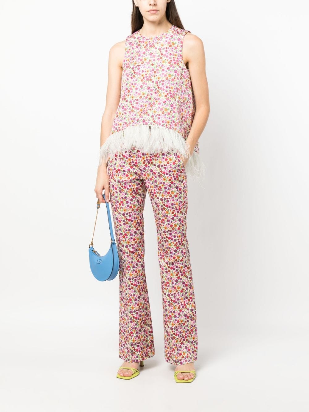 Saturday floral-print flared trousers - 2