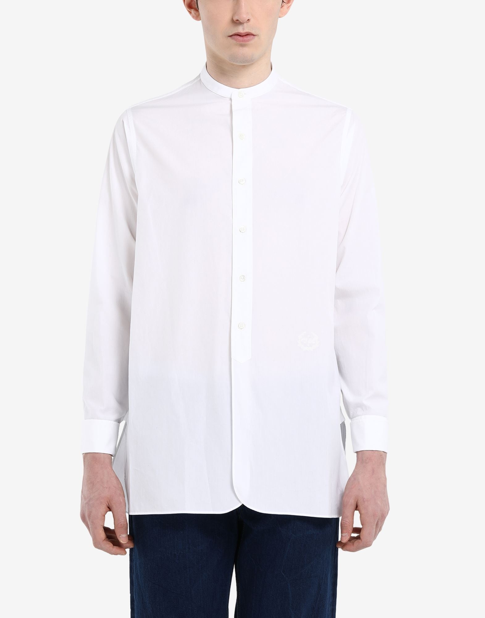 Poplin collarless shirt - 5