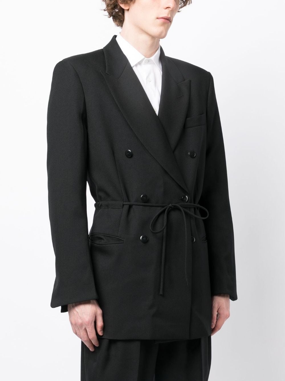 long-sleeved drawstring blazer - 3