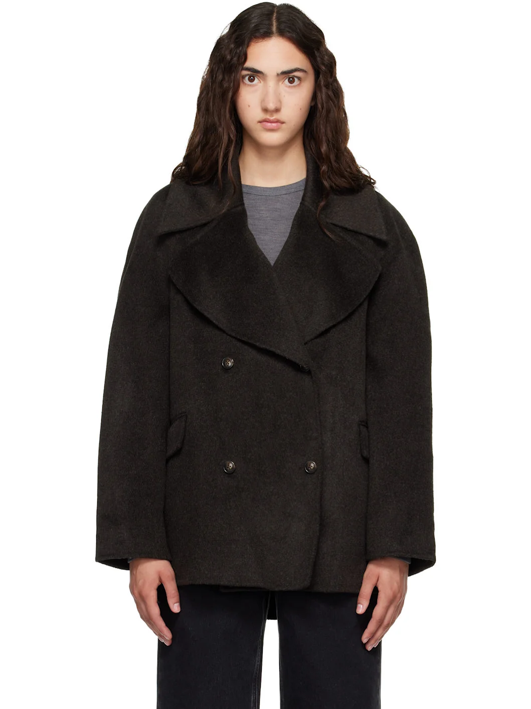 Brown NEIL Double Breasted Jacket - 1