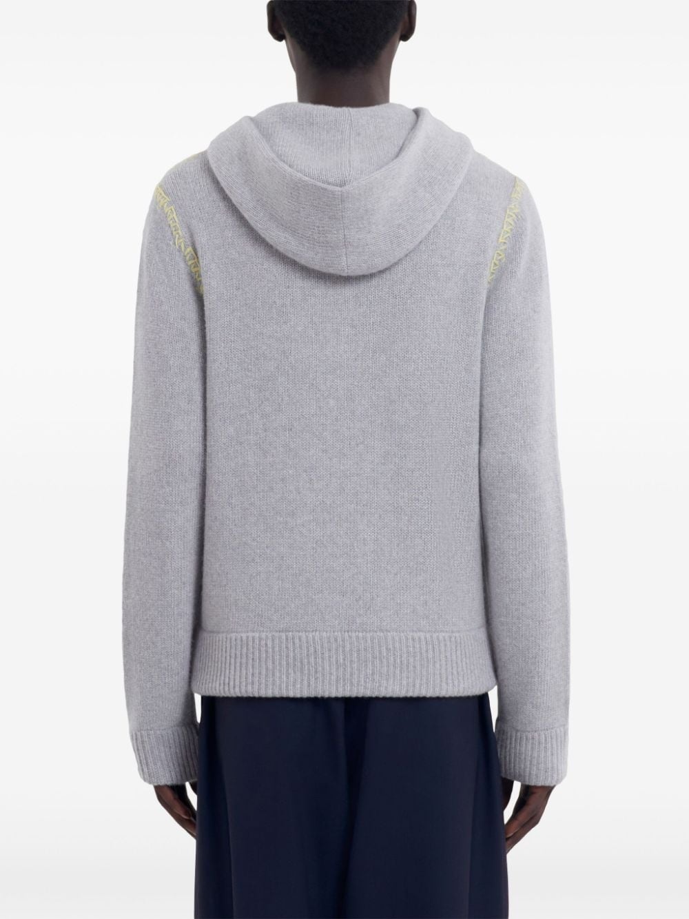 logo-embroidered cardigan - 4