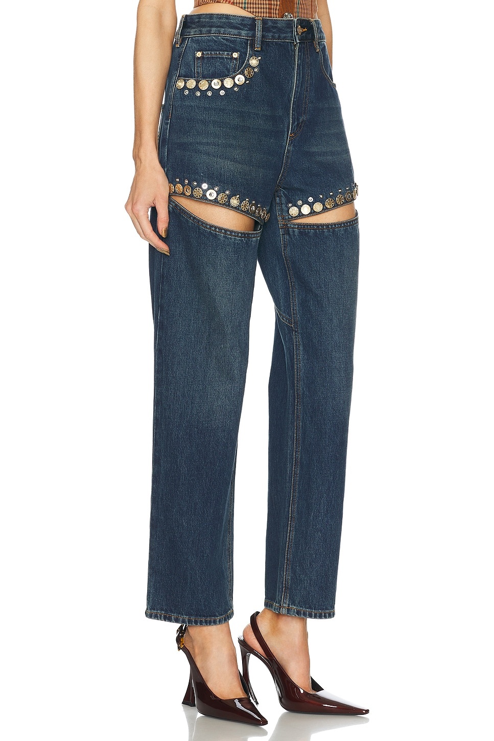 Crystal Cut Out Straight Leg - 2