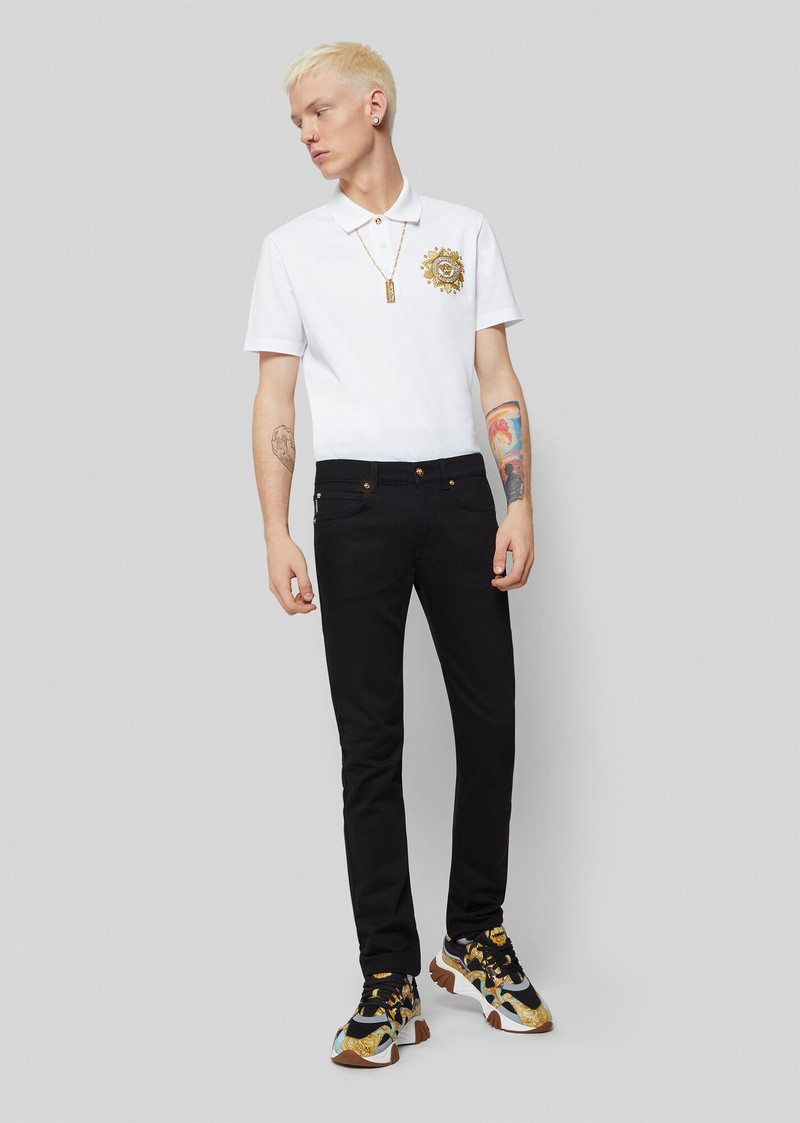Medusa Embroidered Polo Shirt 4