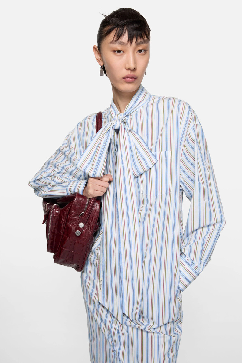 Striped shirt dress - Blue/red 4