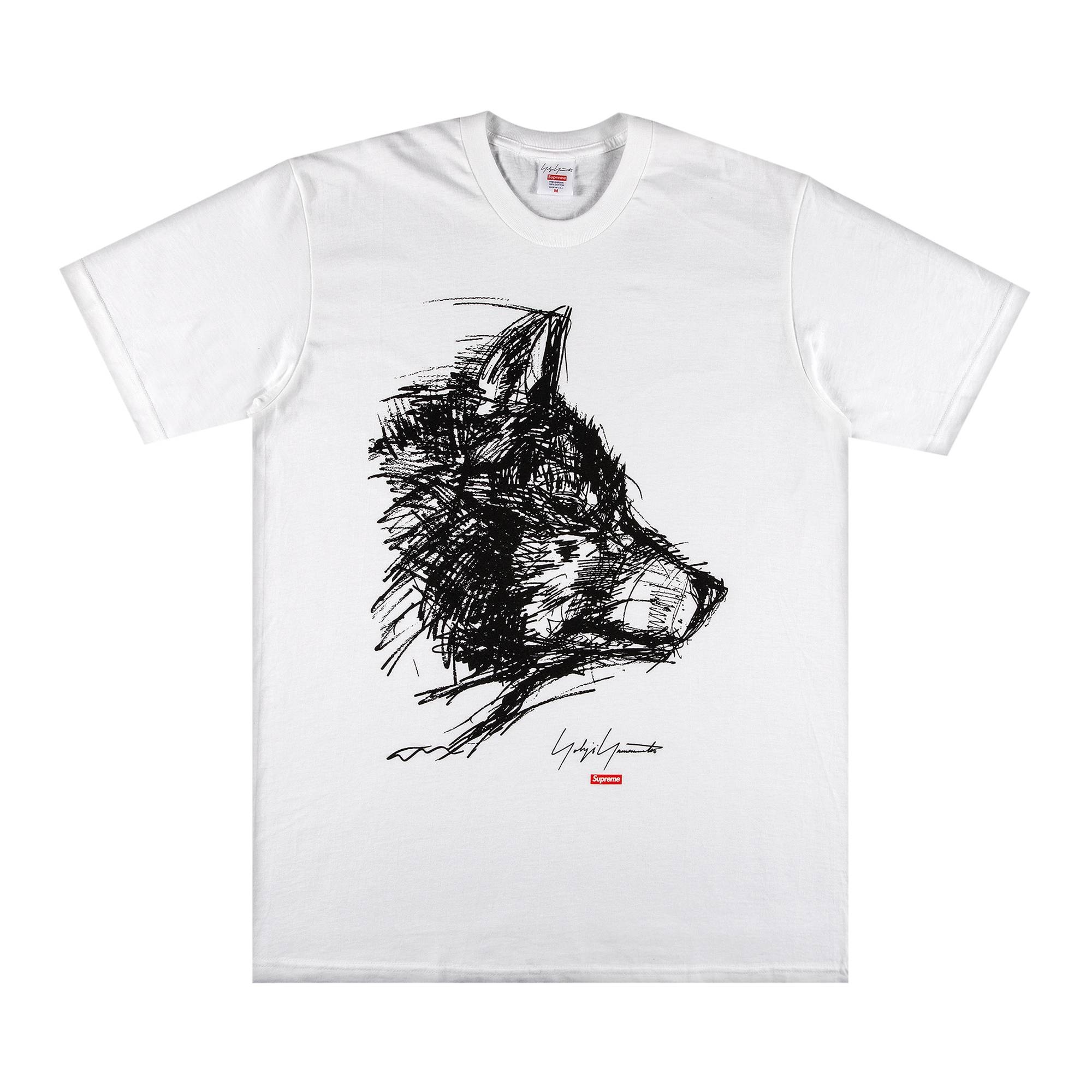 Supreme x Yohji Yamamoto Scribble Wolf Tee 'White' - 1